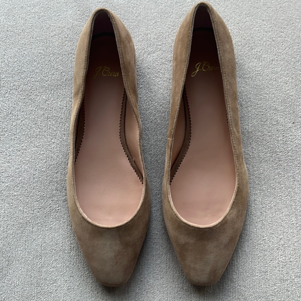 J Crew Suede Flat tan NEW size 9